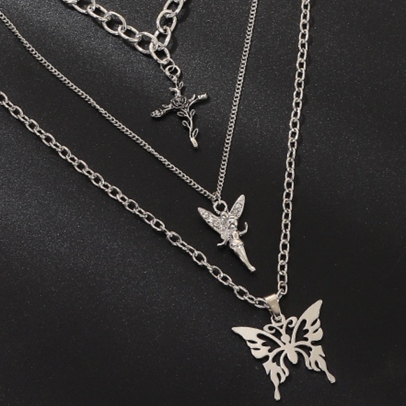 Butterfly  Silver Necklace. - Picture 5 of 5